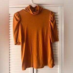 Express Burnt Orange Top with Mock Neck